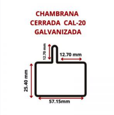 CHAMB CERRADA ZV 126 CAL-20 GALVANIZADO